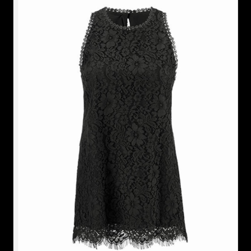 CAbi Black Sleeveless lace top.  Size Med.  EUC.  Worn once
